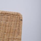 Vintage rattan chairs with table, 1950s, set of 3