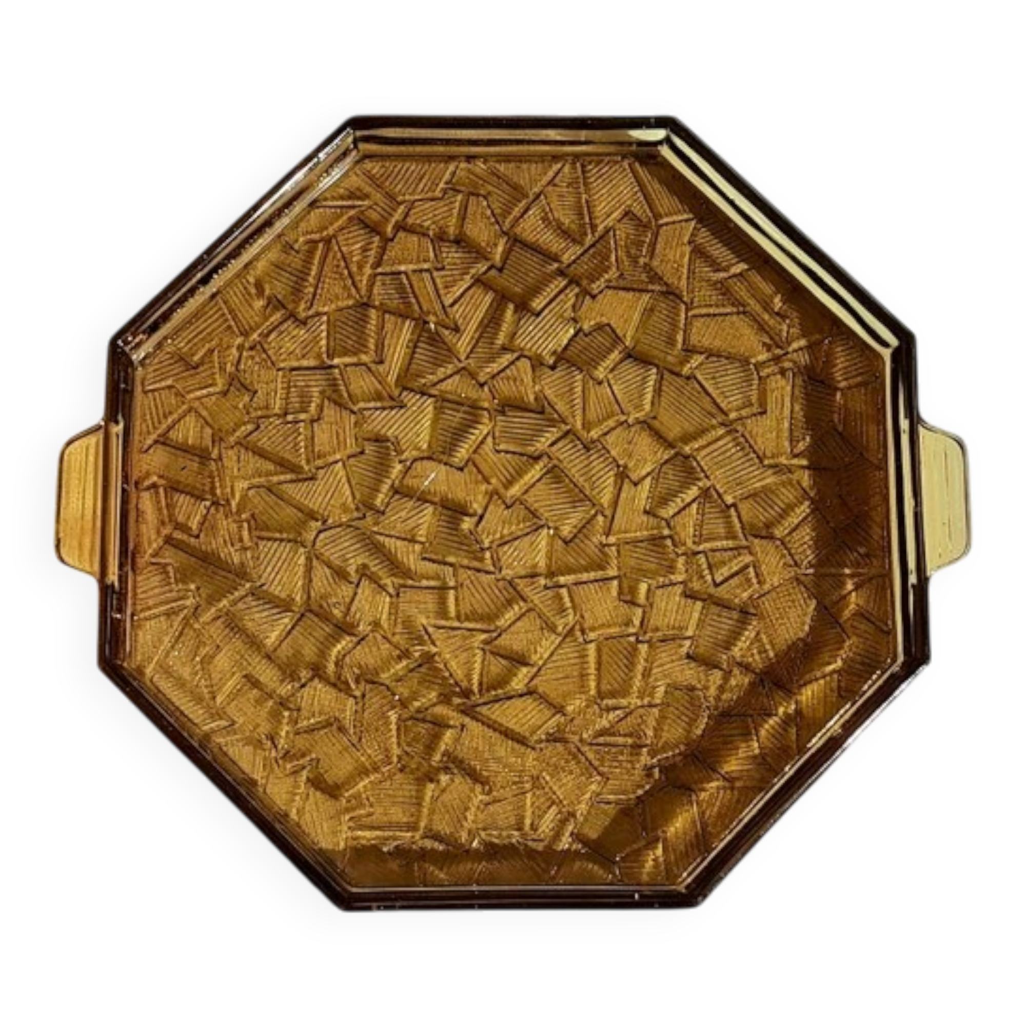 Smoked glass Art Deco tray