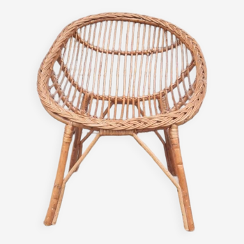 Rattan shell armchair