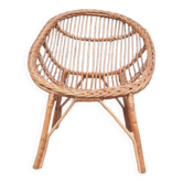 Fauteuil coquille en rotin