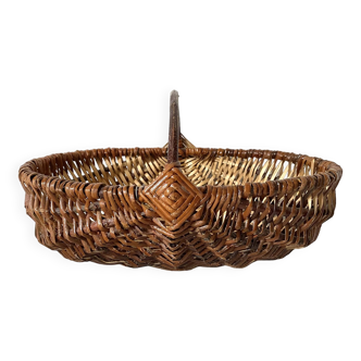 Wicker and hazel wood basket