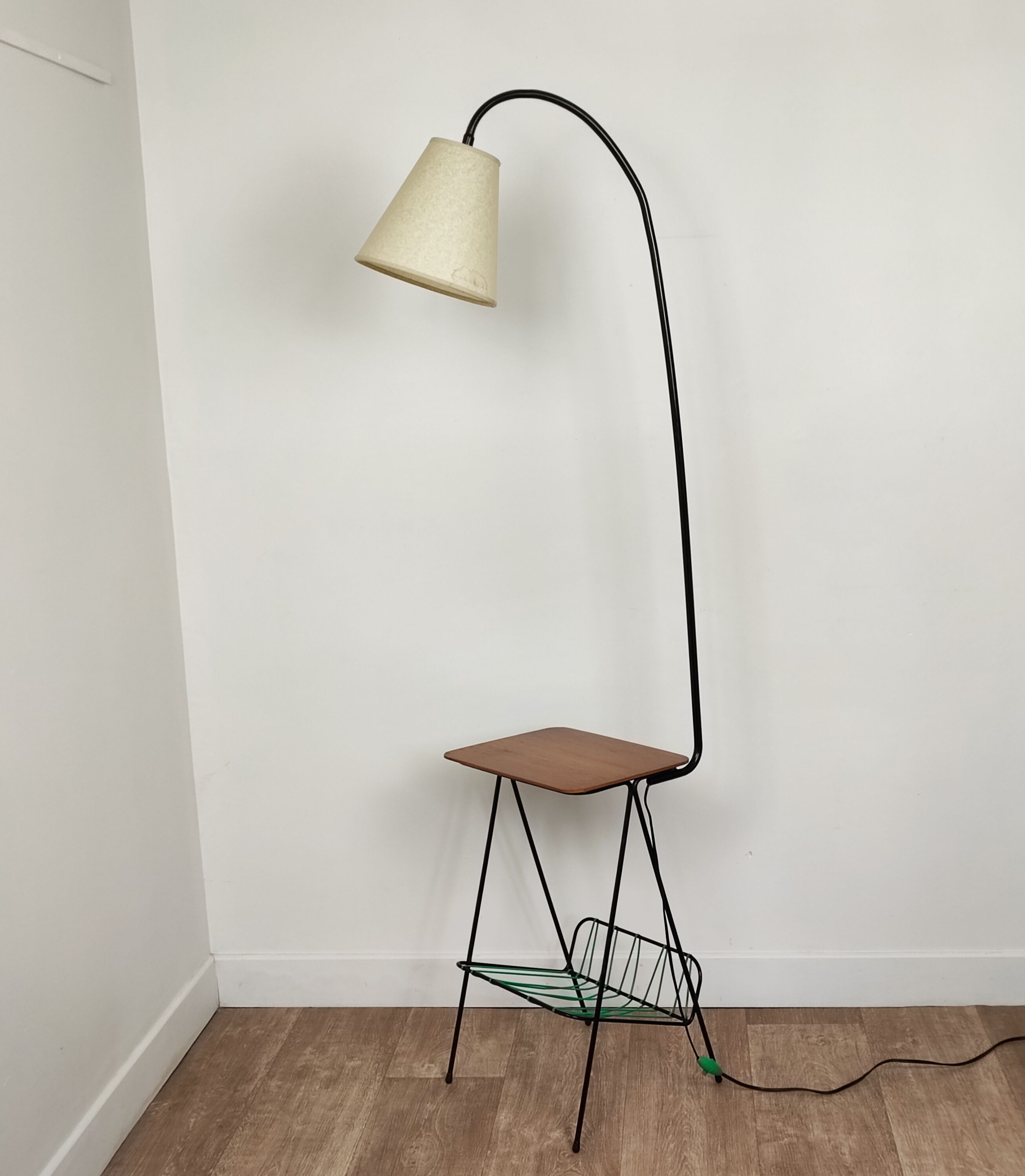 Floor lamp tablet and magazine holders 60s
