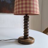 Charles Dudouyt style turned wood table lamp