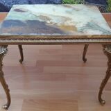 Marble and brass side table