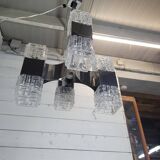 Chrome and glass pendant chandelier by Sciolari, Italy, 1960s
