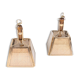 Pair of vintage suspensions in wood, brass and cannage under altuglass