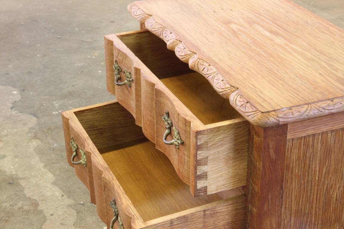 Vintage 1960s Danish modern oak nightstands in the style of Henning Kjærnulf