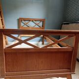 Lit vintage année 60 une place en bois massif clair