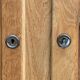 Solid raw oak school glass cabinet 1950