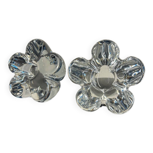 Paire de bougeoirs en - daum