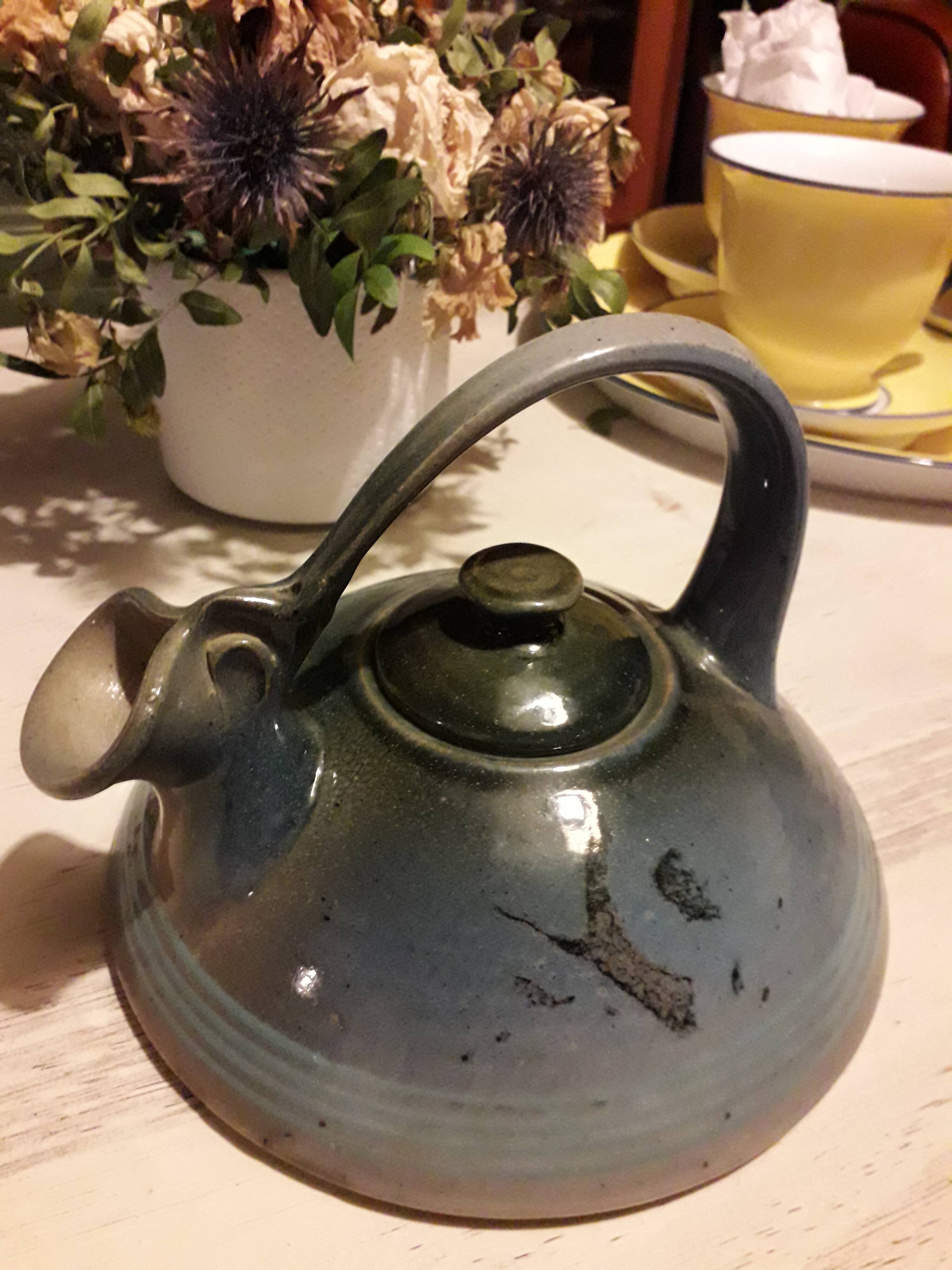 Ceramic teapot signed by the potter jean-luc pirot.