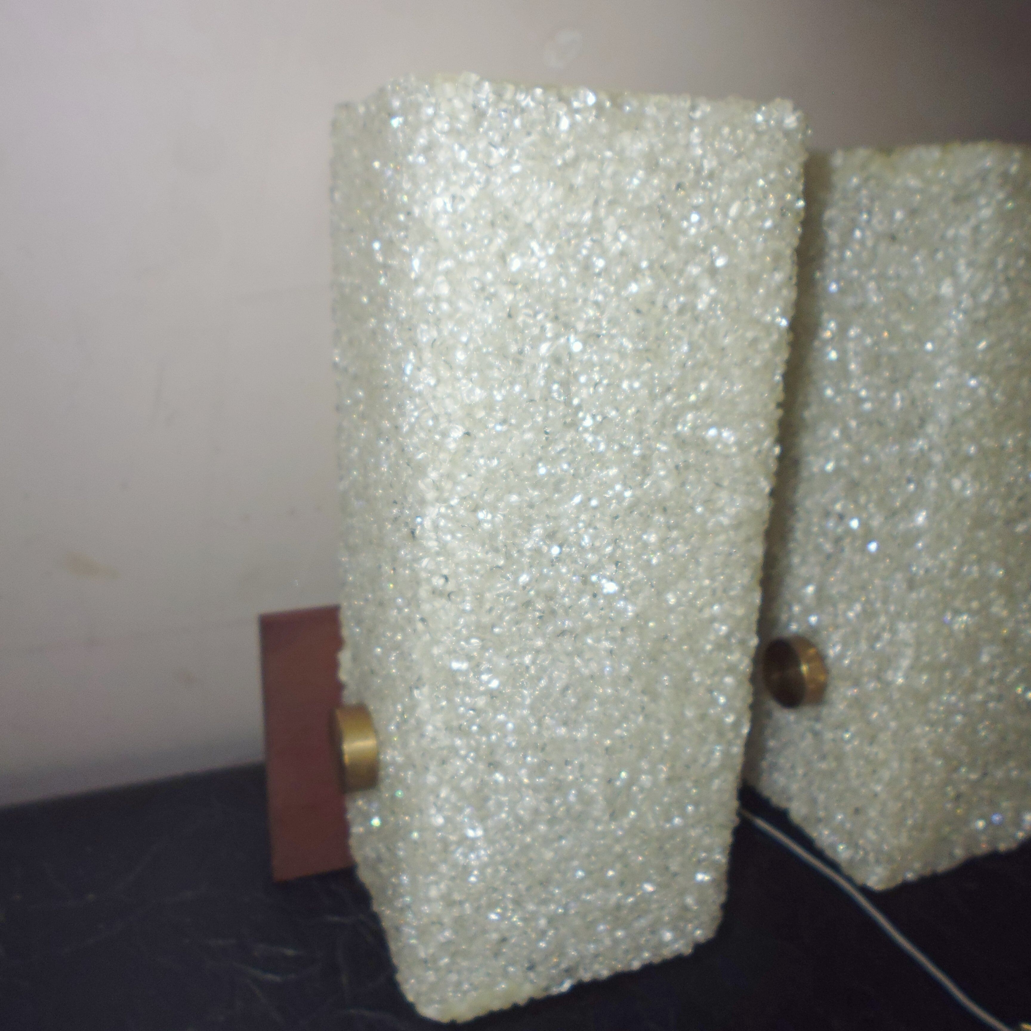 Wall sconce perspex tea and brass 50/60 years