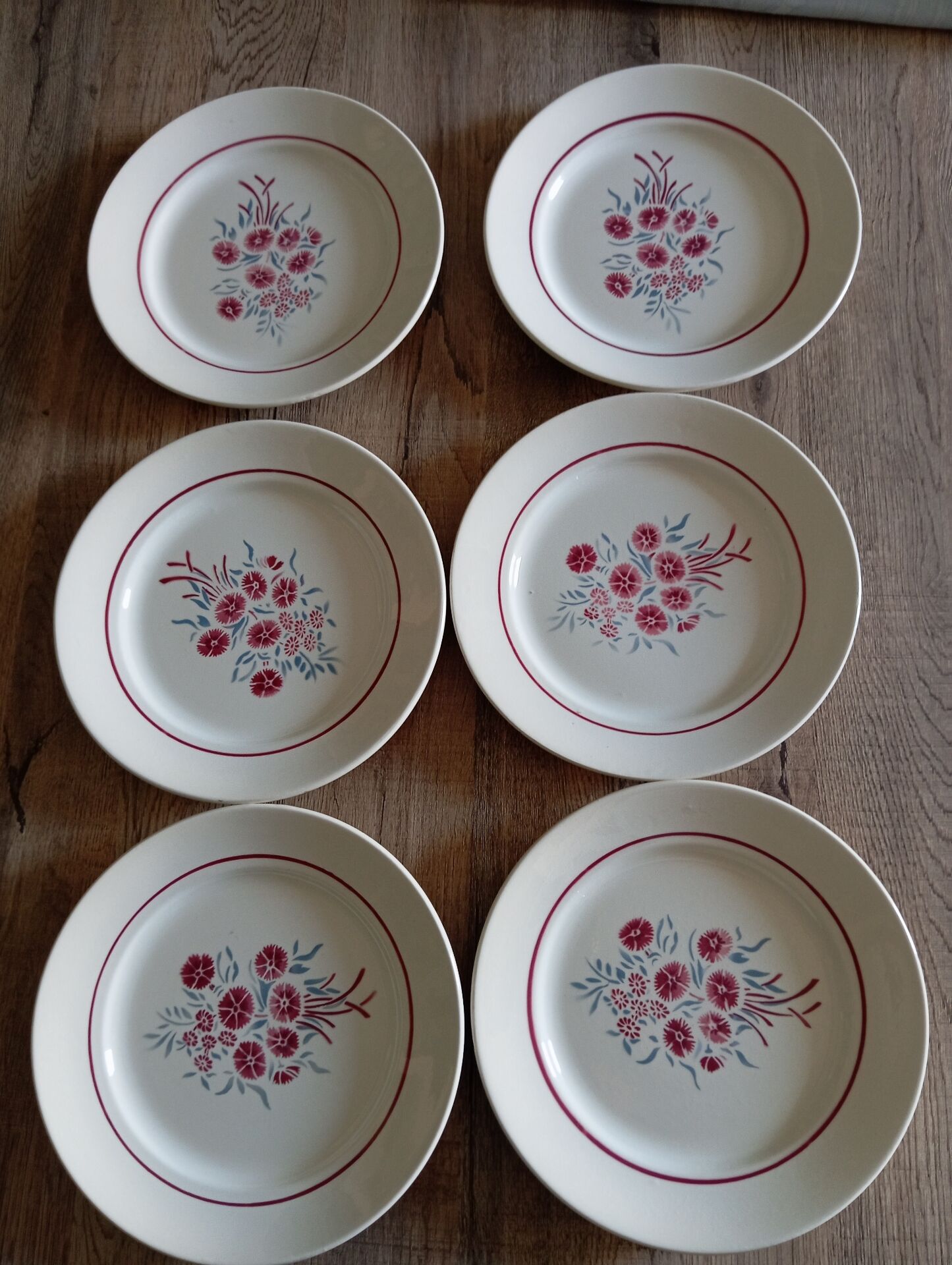 6 flat plates model Francine. Badonviller. Very good condition.