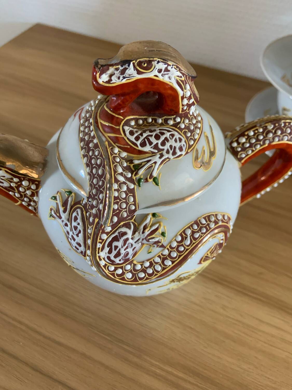 Japanese service with golden dragon pattern