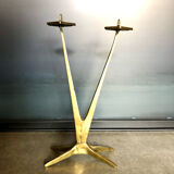 Brutalist golden candle holder