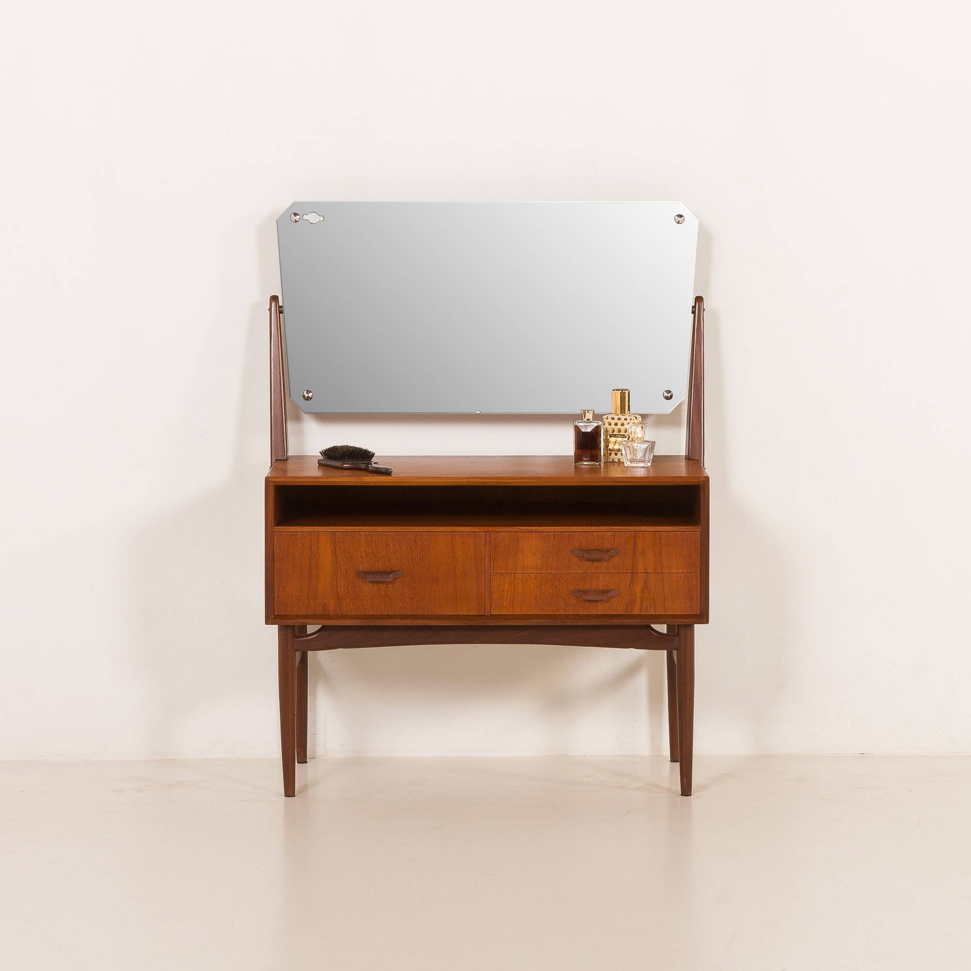 Scandinavian mid century vanity with adjustable mirror, 1960s