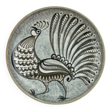 Vintage wall plate in West German pottery with rooster design, 1970s.