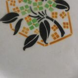 Flat plate old tunis floral porcelain HB French antique