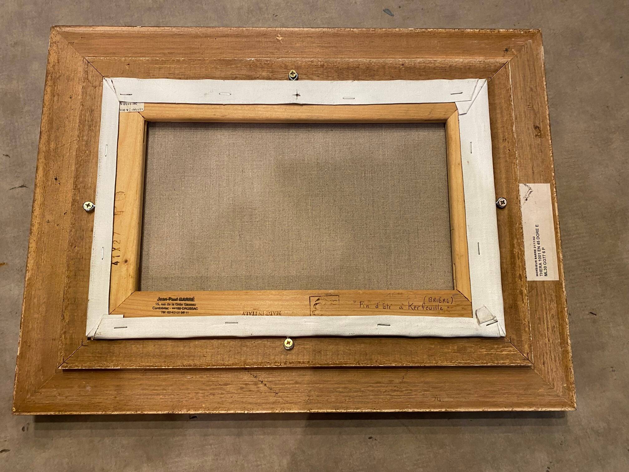 Oil painting on canvas kerfeuille marais de briere signed jean paul barre