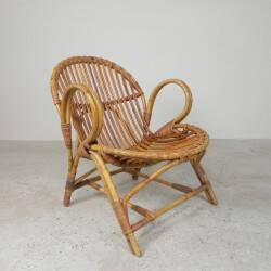 Rohe Noordwolde bamboo and rattan chair, 1950s