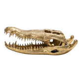 Grande tête de crocodile en laiton
