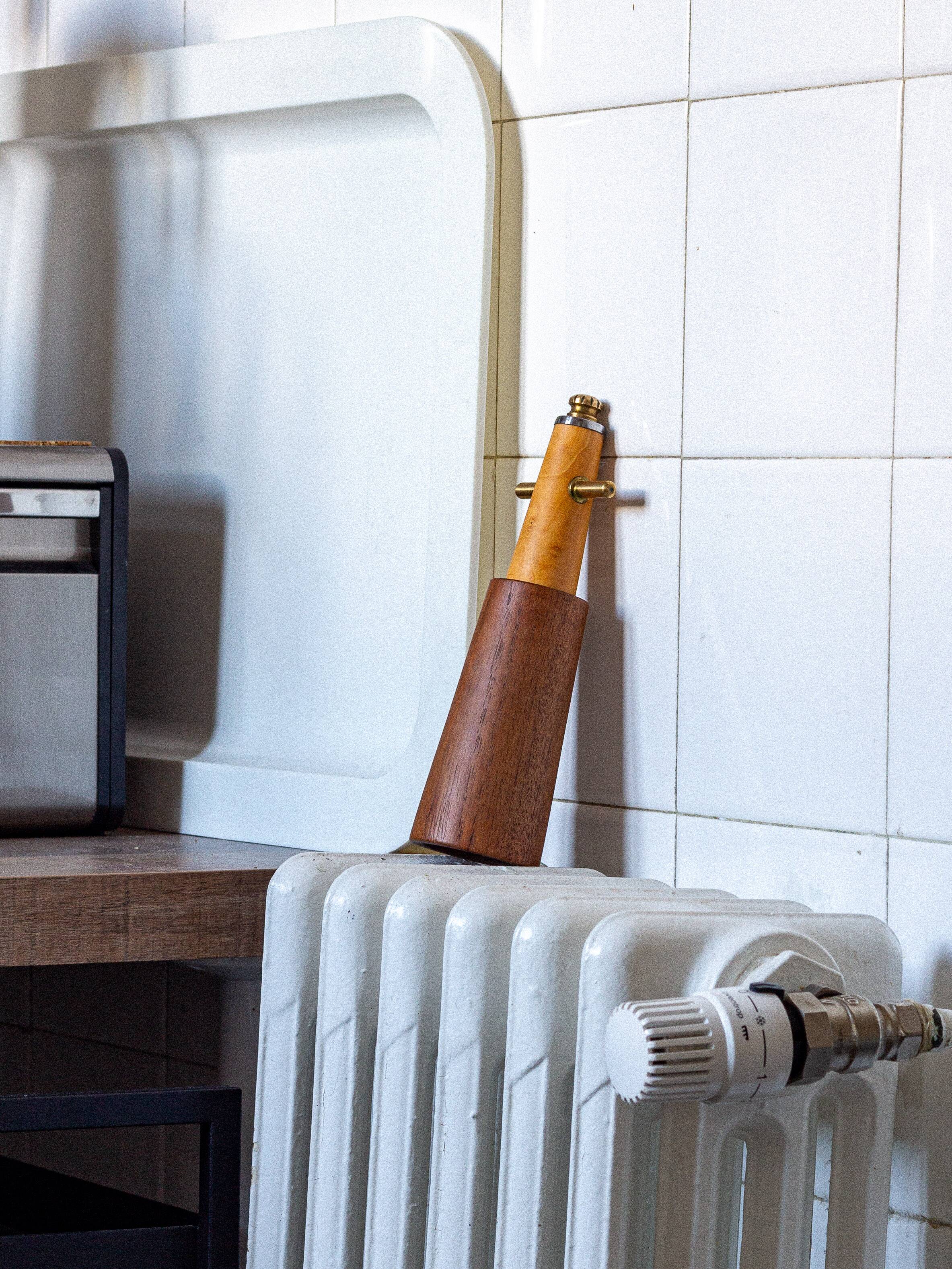 Pepper mill in the shape of a lighthouse or stylized Viking, Denmark, 1960s