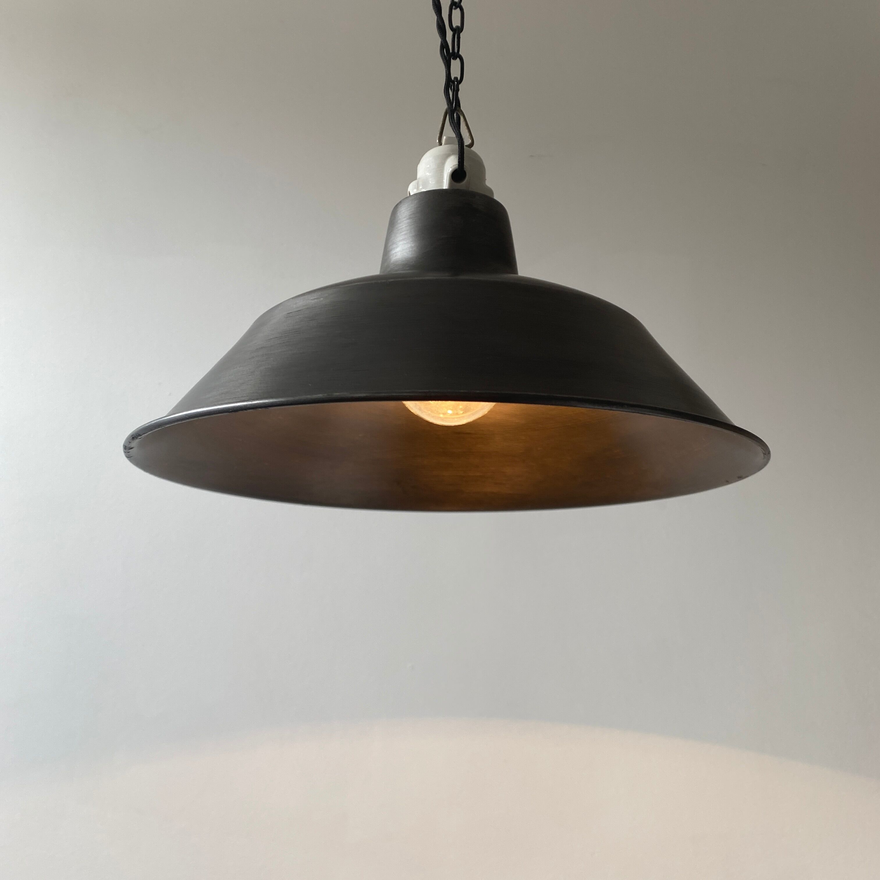 Pair of old industrial steel suspensions