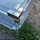 Coffee table in plexiglass and brass.