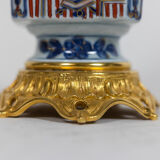 Pair of Imari porcelain and bronze lamps, circa 1880