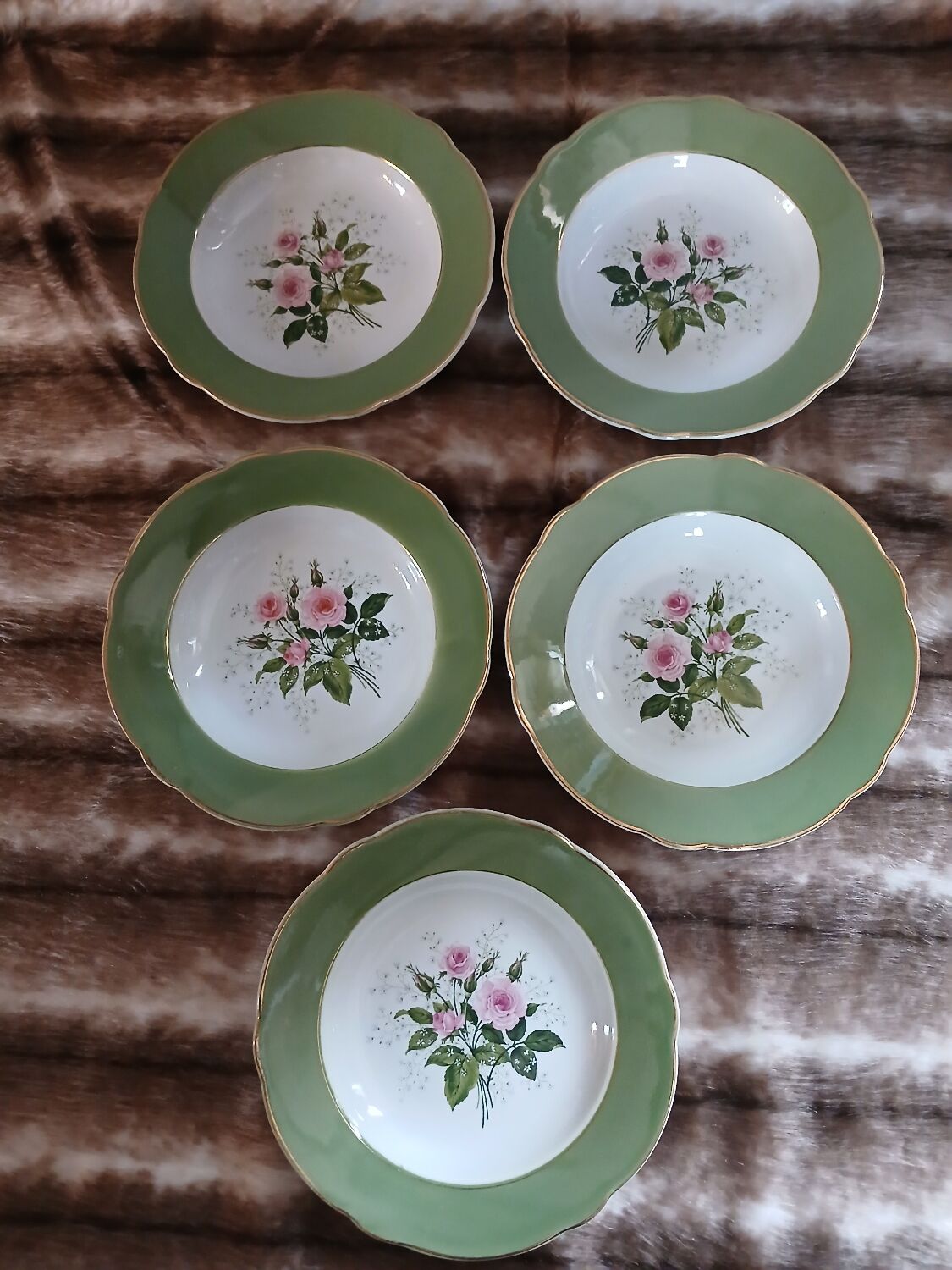 5 assiettes creuses anciennes Lunéville K&G 