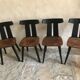 Set of 4 vintage brutalist chairs in beech 1960's
