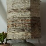 Vintage sandstone lamp and its wool lampshade