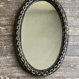 Miroir chaine brutaliste en fer battu 1960 h55cm
