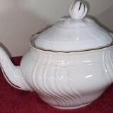 théière ancienne en porcelaine blanche et dorée Richard Ginori Vecchio Ginori Sanremo