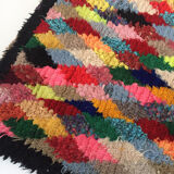 Berber carpet Beni Ouarain with colored diamonds 185x97cm