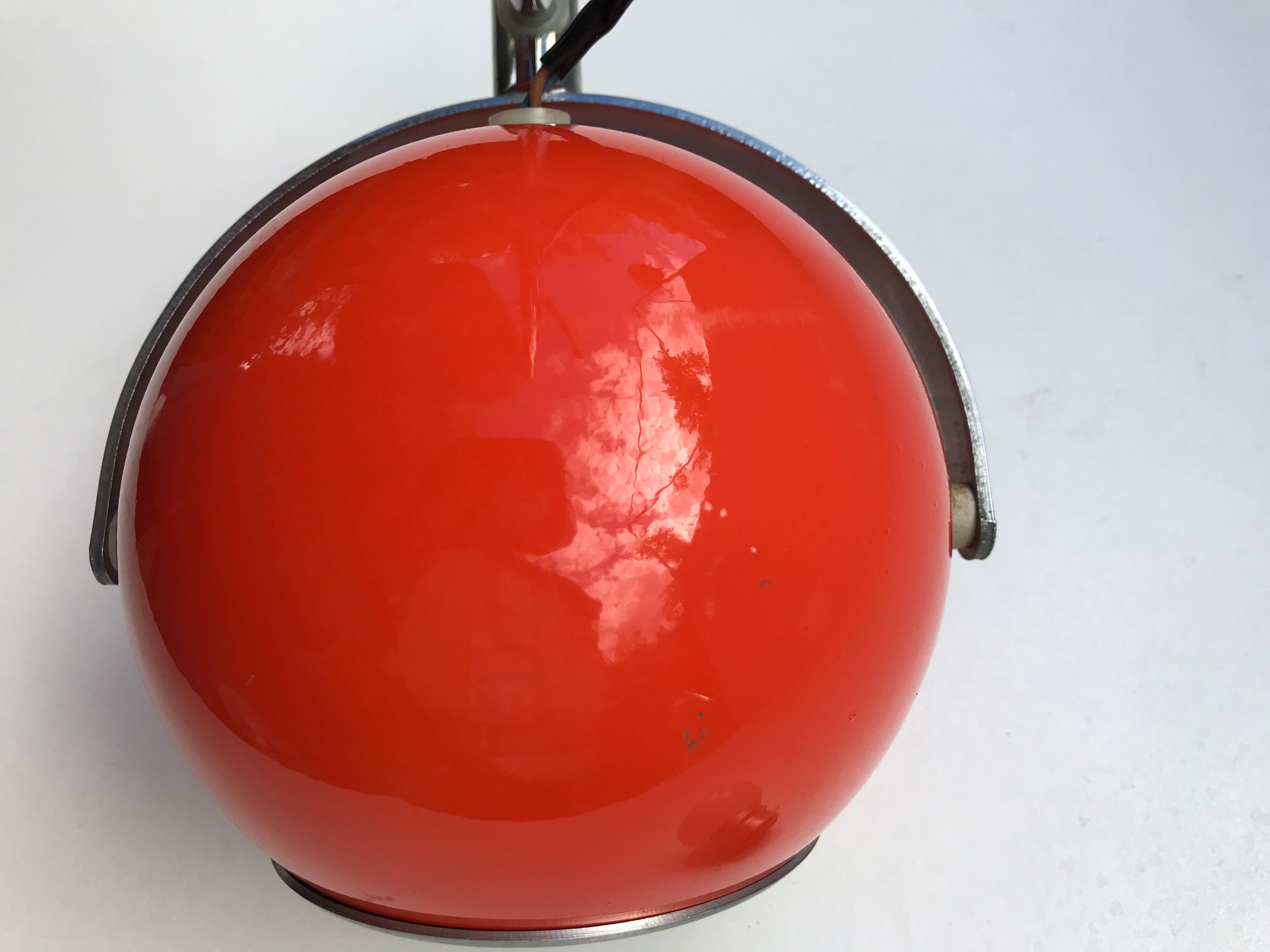 Lampe eye ball orange vintage années 70