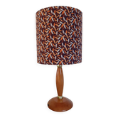 Lampe bois mid-century Abat-jour graphisme végétal