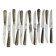 Set of 12 stainless steel knives with horn handles