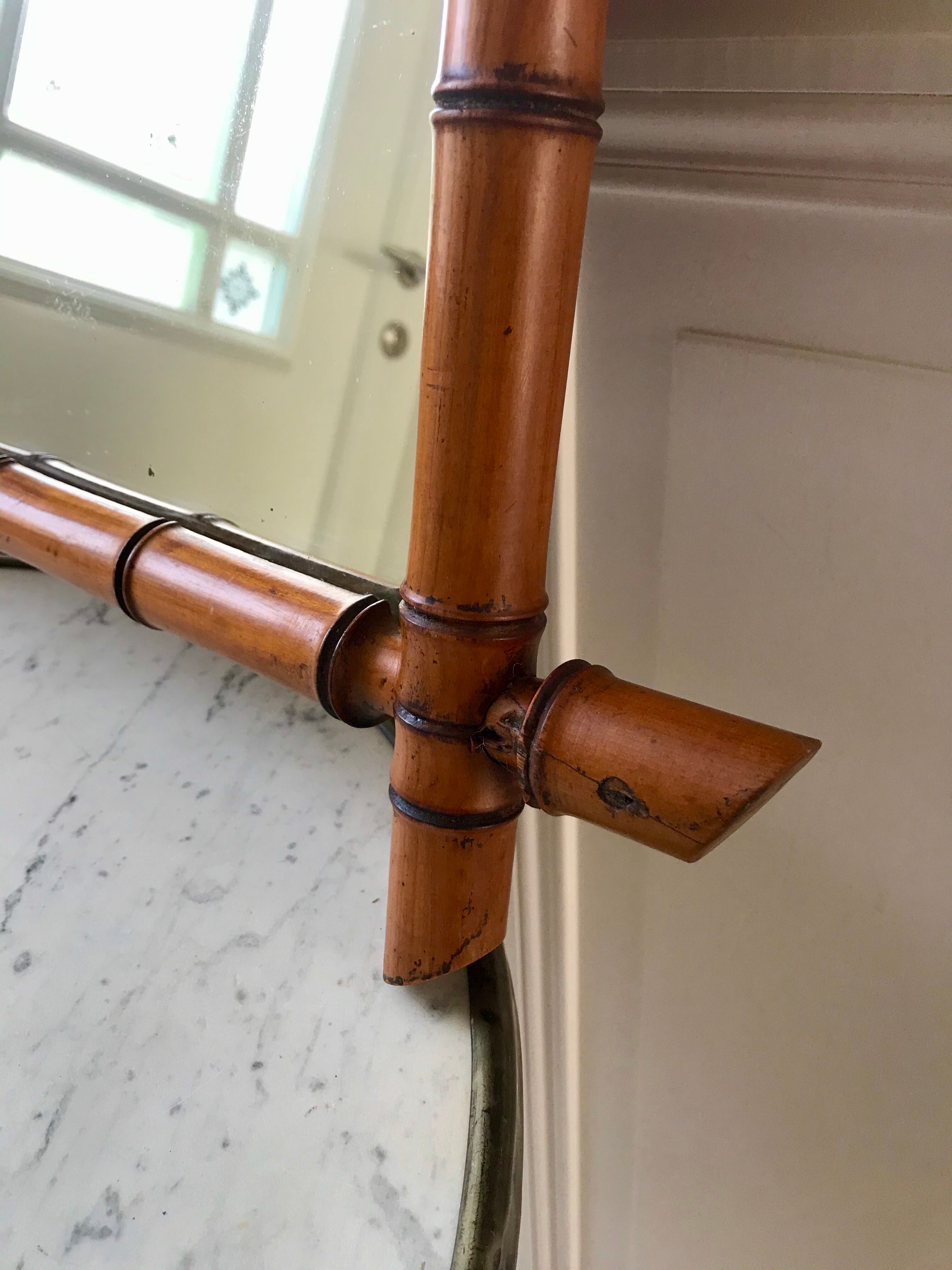 barber mirror style bamboo XXth