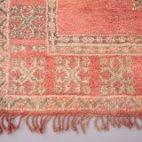 Pink Vintage Moroccan Rug 186 cm x 279 cm - Handmade Wool Rug - Berber Rug