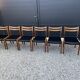 Set de 6 chaises scandinave en teck et cuir noir