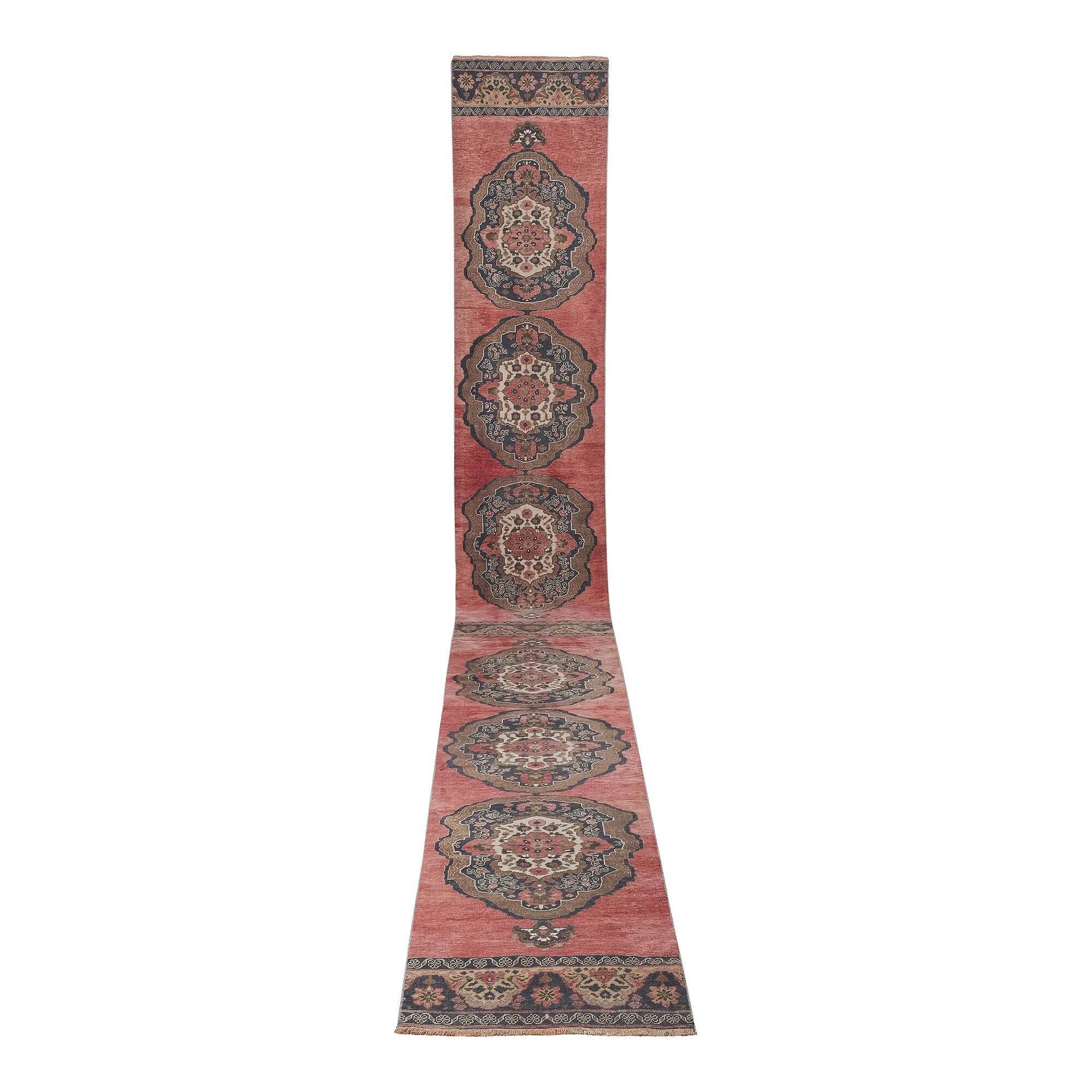 Vintage Turkish hallway rug 86x685 cm