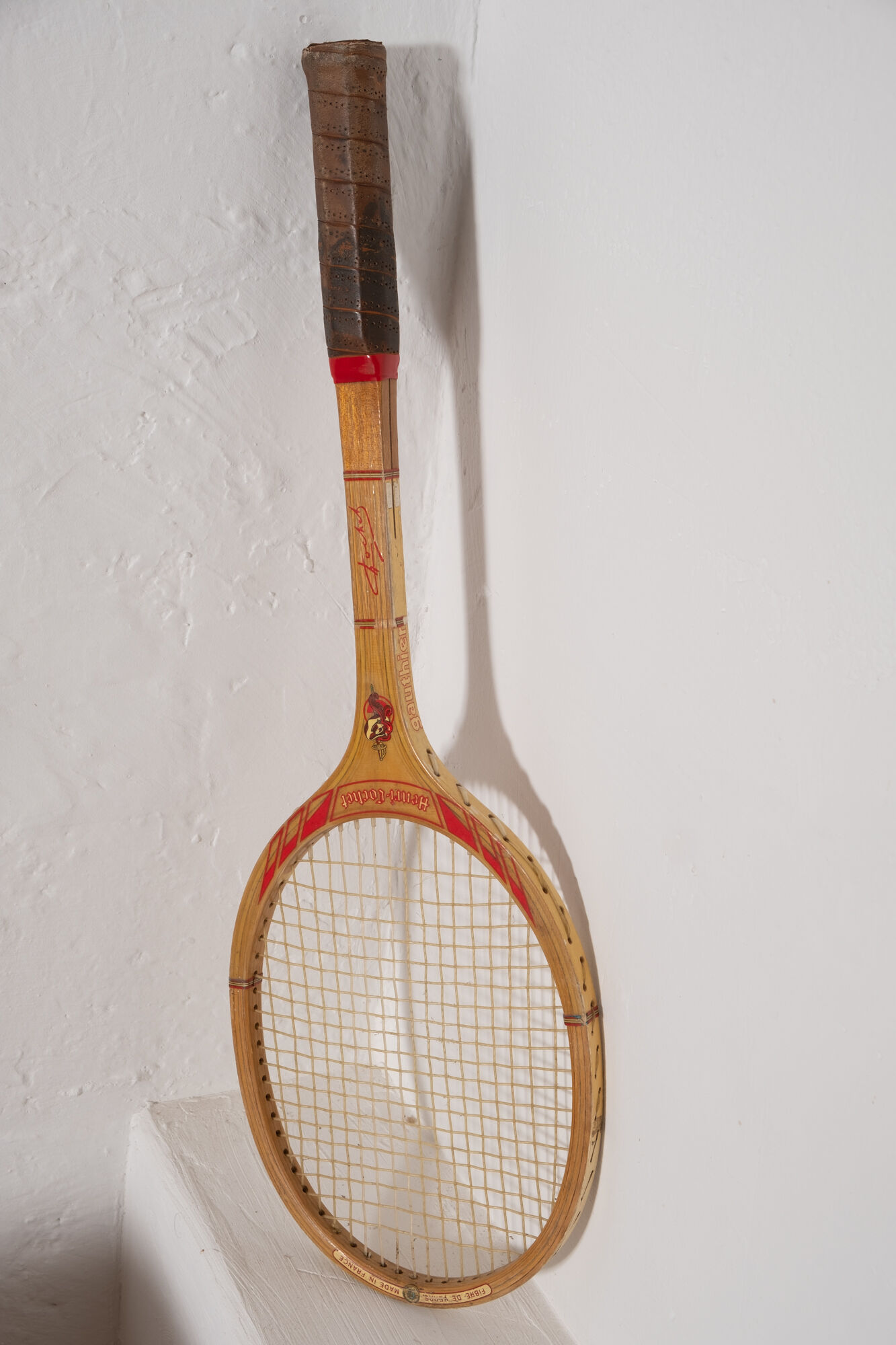 Old wooden tennis racket