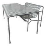 Palisade table and bench – HAY – Large size – Galvanised grey