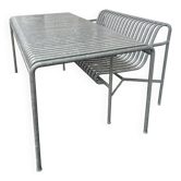 Table et banc Palissade – HAY – Grand format – Gris galvanisé