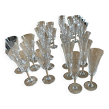Set of 37 crystal glasses from the 50s