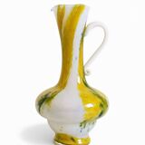 Cristallerie de Clichy White Opaline Pitcher Vase, Handmade in France