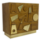 Brutalist Italian Ash Tree and Brass Chests of Drawers, Two