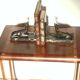 Art Deco Bookends of Doe Lying on Portor Marble