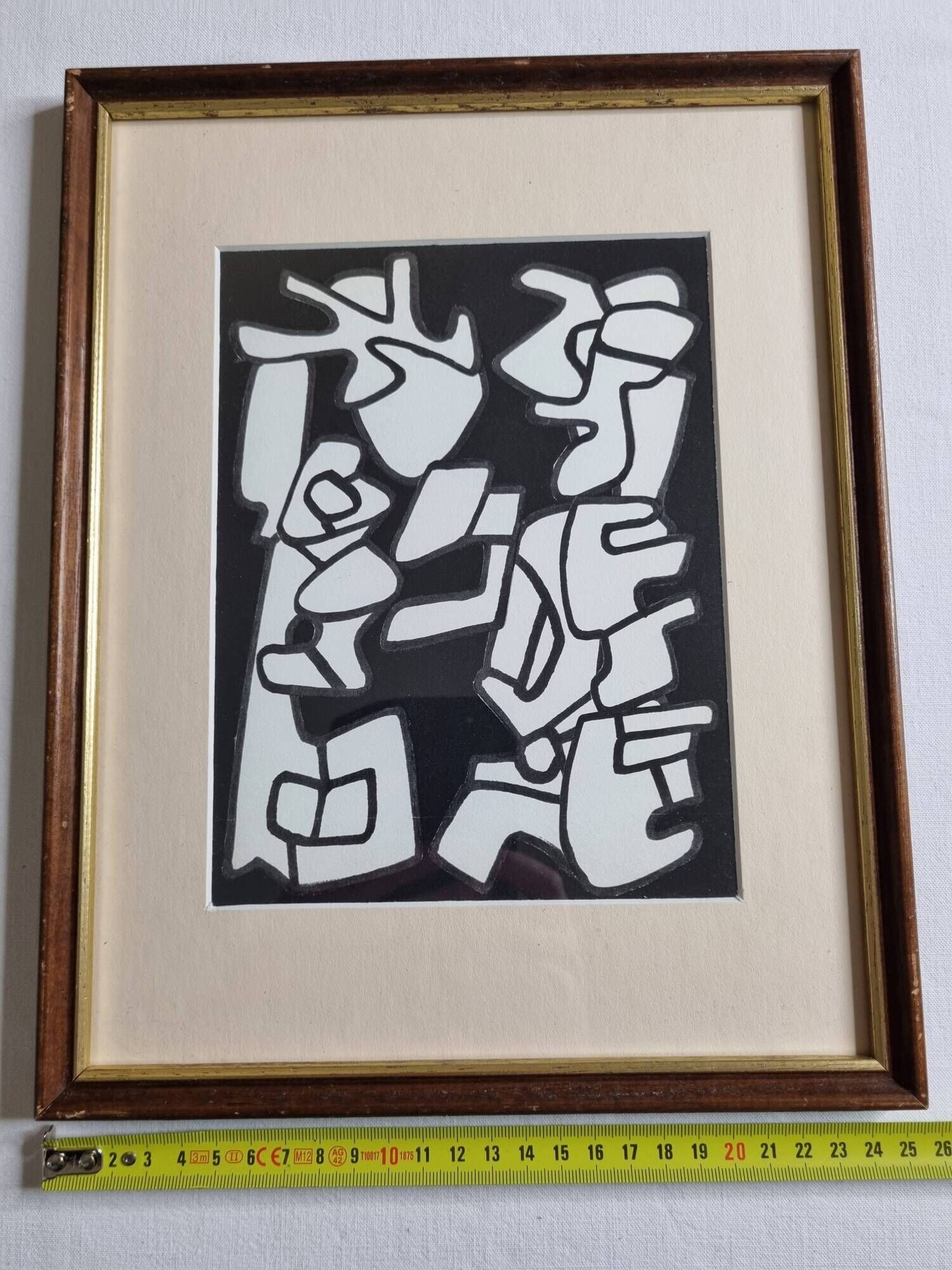 Screenprint after Jean Dubuffet framed under glass 26 cm by 32 cm